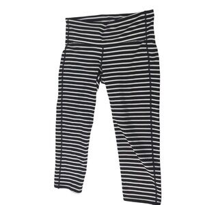 Athleta Striped Black and White Kids Leggings